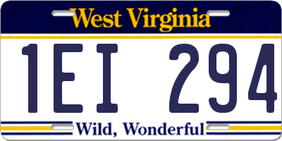WV license plate 1EI294