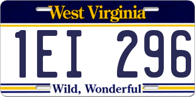 WV license plate 1EI296