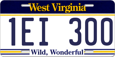 WV license plate 1EI300