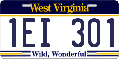 WV license plate 1EI301