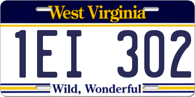 WV license plate 1EI302