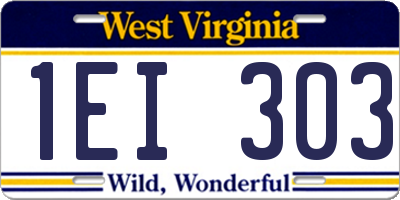 WV license plate 1EI303