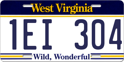 WV license plate 1EI304