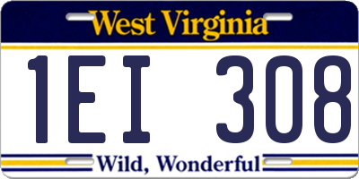 WV license plate 1EI308