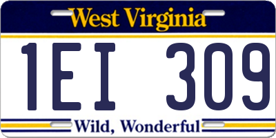 WV license plate 1EI309