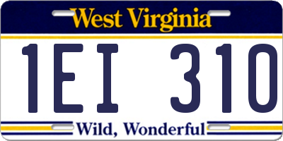 WV license plate 1EI310