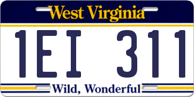 WV license plate 1EI311