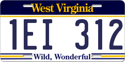 WV license plate 1EI312