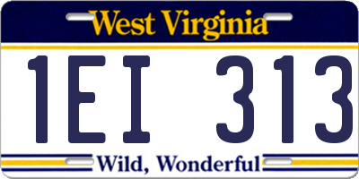 WV license plate 1EI313