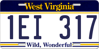 WV license plate 1EI317