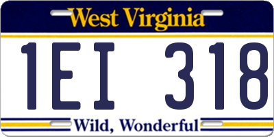 WV license plate 1EI318