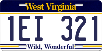 WV license plate 1EI321