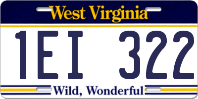 WV license plate 1EI322