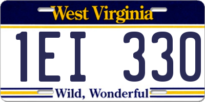 WV license plate 1EI330