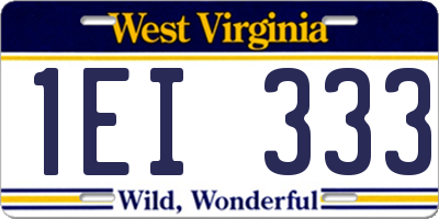 WV license plate 1EI333