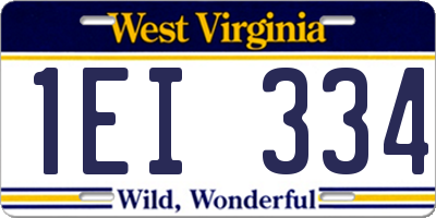 WV license plate 1EI334