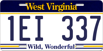 WV license plate 1EI337