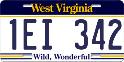WV license plate 1EI342