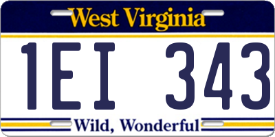 WV license plate 1EI343