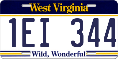 WV license plate 1EI344
