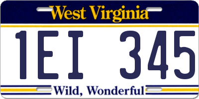 WV license plate 1EI345