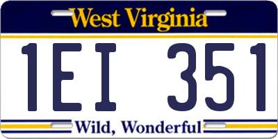 WV license plate 1EI351