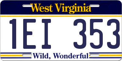 WV license plate 1EI353