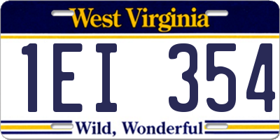 WV license plate 1EI354
