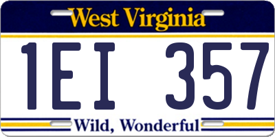 WV license plate 1EI357