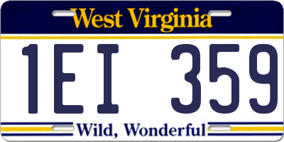 WV license plate 1EI359