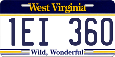 WV license plate 1EI360