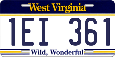 WV license plate 1EI361