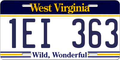 WV license plate 1EI363