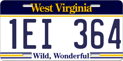 WV license plate 1EI364