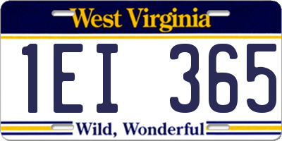 WV license plate 1EI365