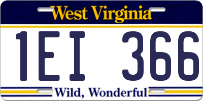 WV license plate 1EI366