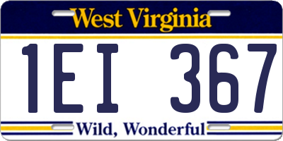 WV license plate 1EI367
