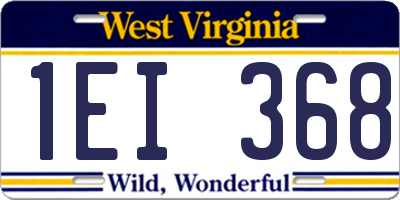 WV license plate 1EI368