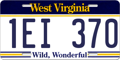 WV license plate 1EI370