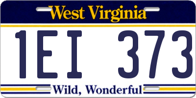 WV license plate 1EI373