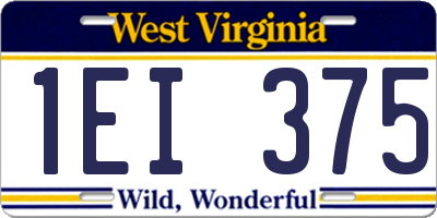 WV license plate 1EI375