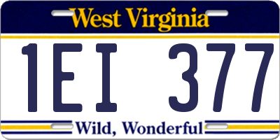 WV license plate 1EI377