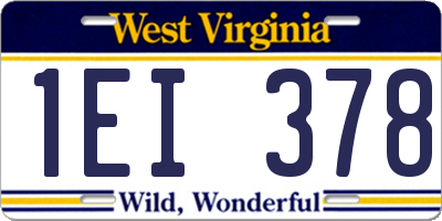 WV license plate 1EI378