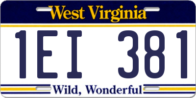 WV license plate 1EI381