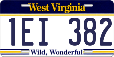 WV license plate 1EI382