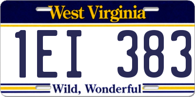 WV license plate 1EI383