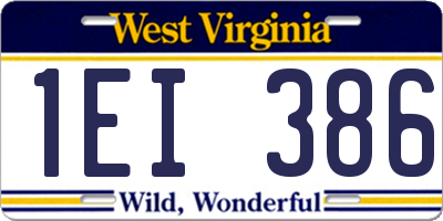 WV license plate 1EI386