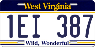 WV license plate 1EI387
