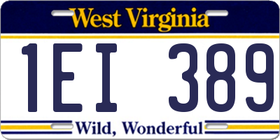 WV license plate 1EI389