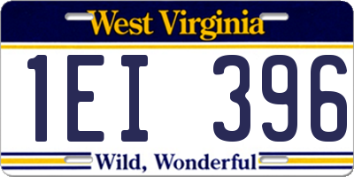 WV license plate 1EI396